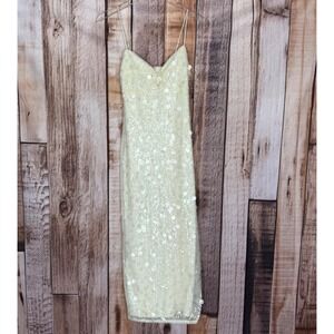 Abercrombie & Fitch Sequin Mesh Midi Dress Party Holiday Glam Occasion XS NWT